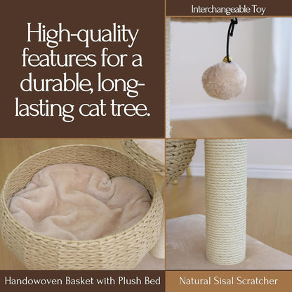 New Paper Rope Natural Bowl Shaped with Perch Cat Tree…